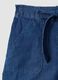 Blue pure cotton denim shorts with elasticated waist, regular fit_1