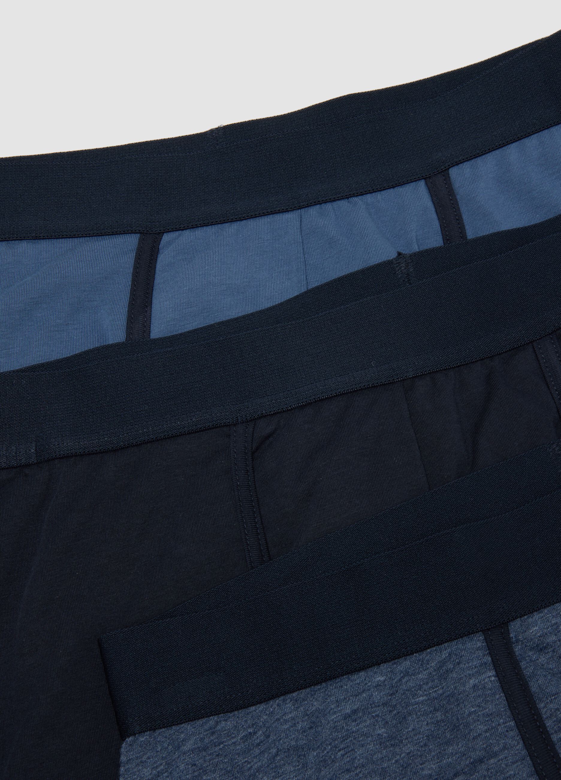 3-pack of blue stretch organic cotton boxer shorts