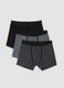 3er-Pack graue Midi-Boxershorts aus elastischer Bio-Baumwolle_0