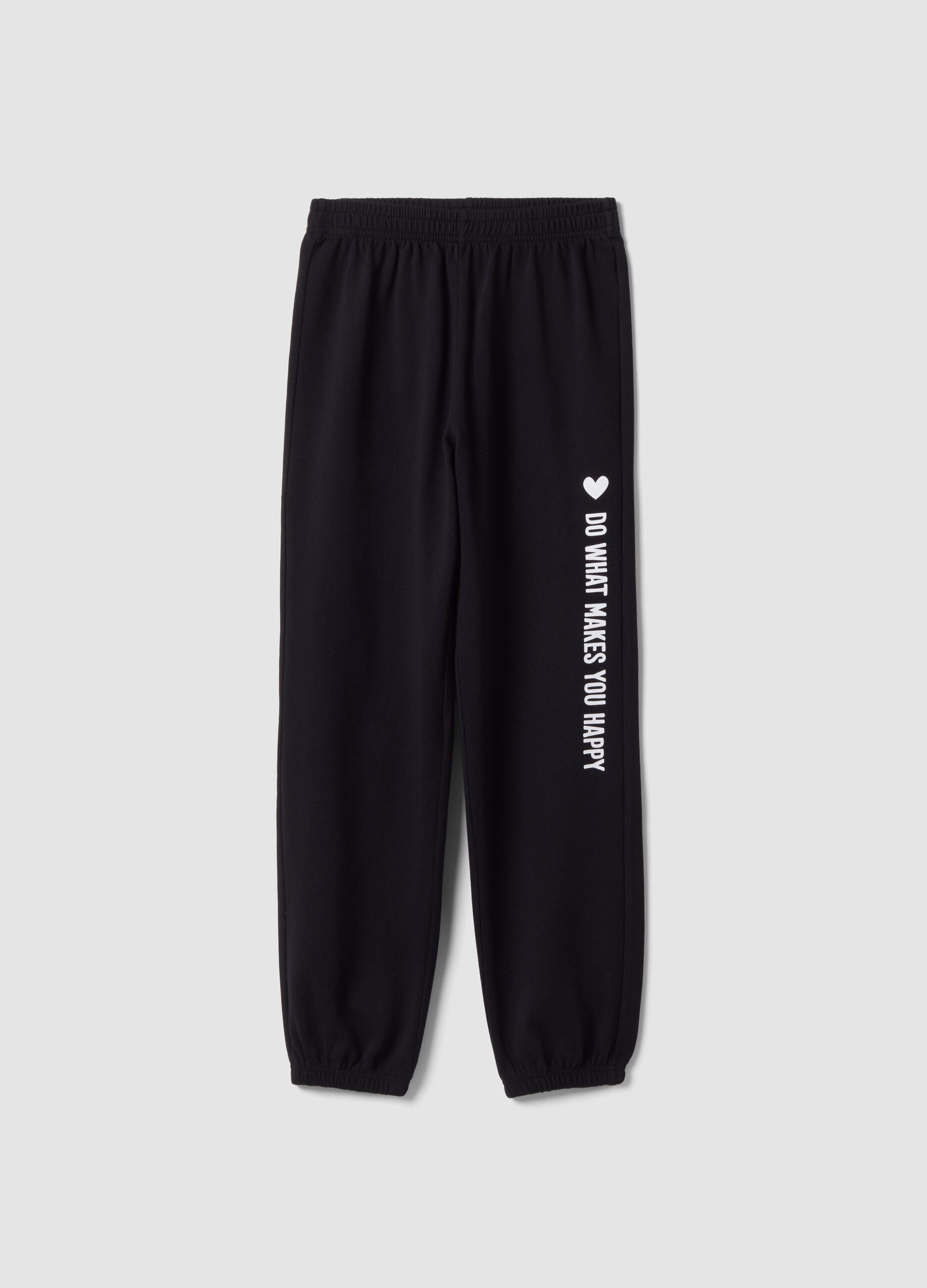 Jogger negro de puro algod&oacute;n org&aacute;nico