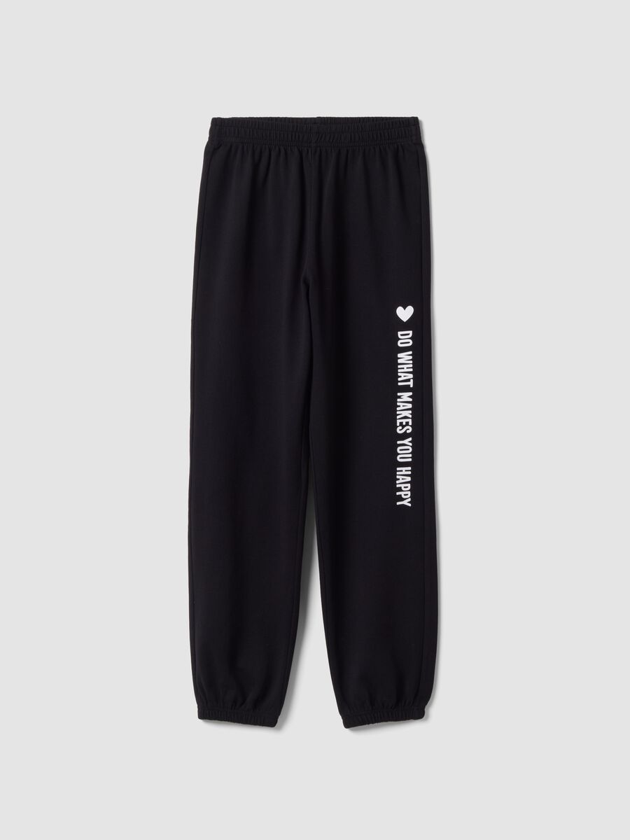 Black joggers in pure organic cotton_0