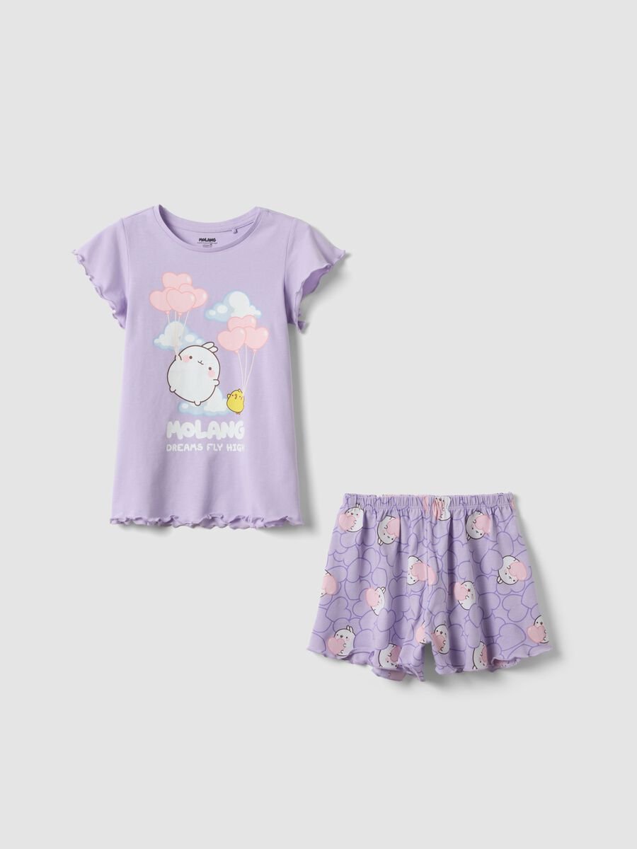 Girls' purple pure cotton short pyjamas regular fit with Molang_0
