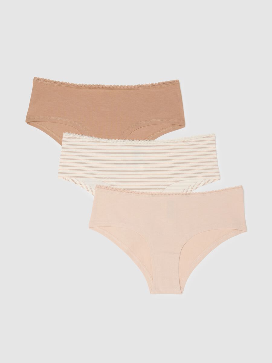 Multicoloured regular fit elasticated cotton brief tripack_4
