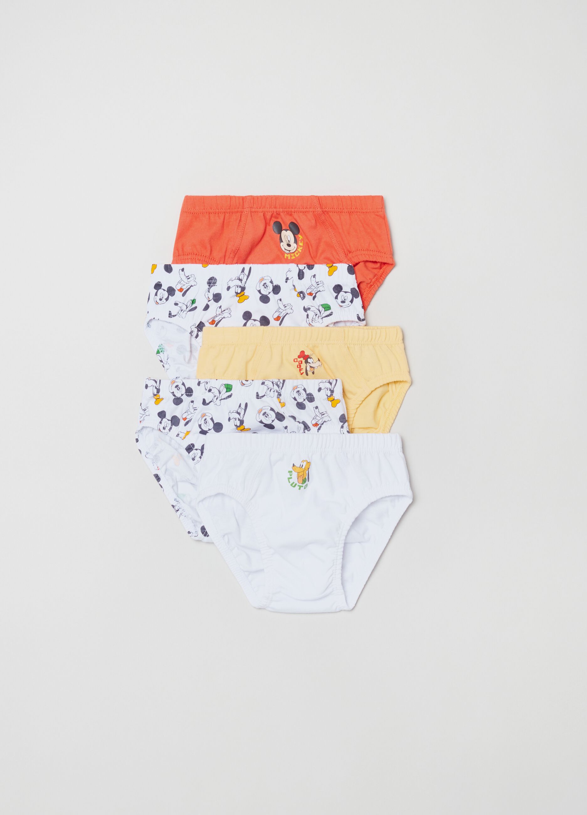 FAGOTTINO Baby Boy's White/Yellow Five-pack cotton briefs with