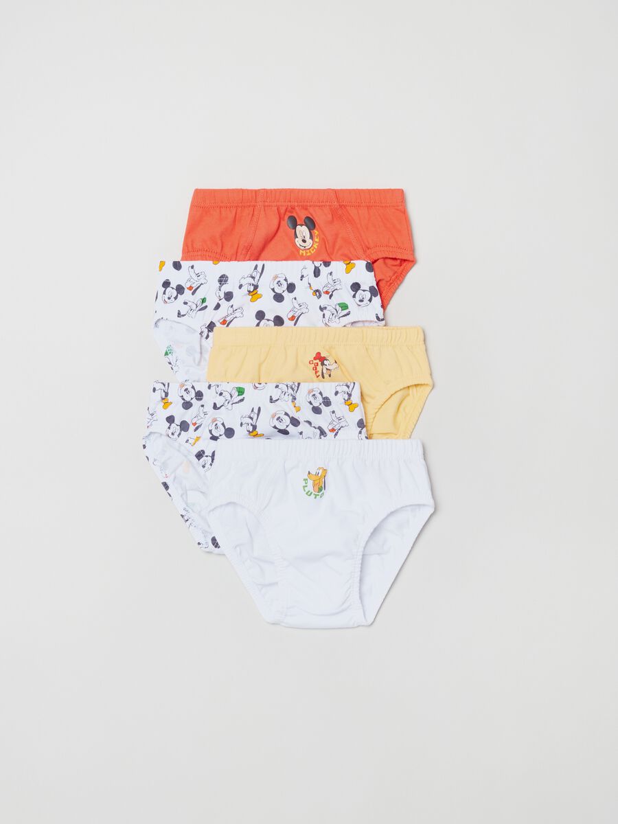 Five-pack cotton briefs with Mickey Mouse print_0