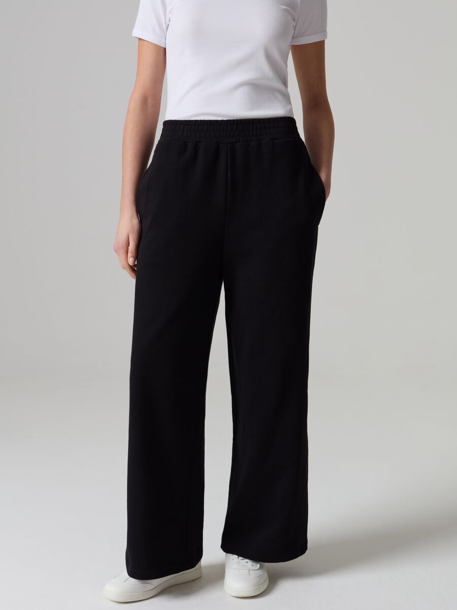 Joggers wide leg in French Terry_1