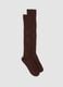 Long brown socks in organic cotton blend_0