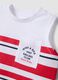 Boys' white vest with red stripes in pure cotton, regular fit_2
