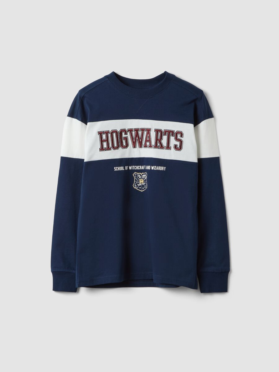 Blue pure cotton crew-neck Harry Potter print T-shirt for boys_3