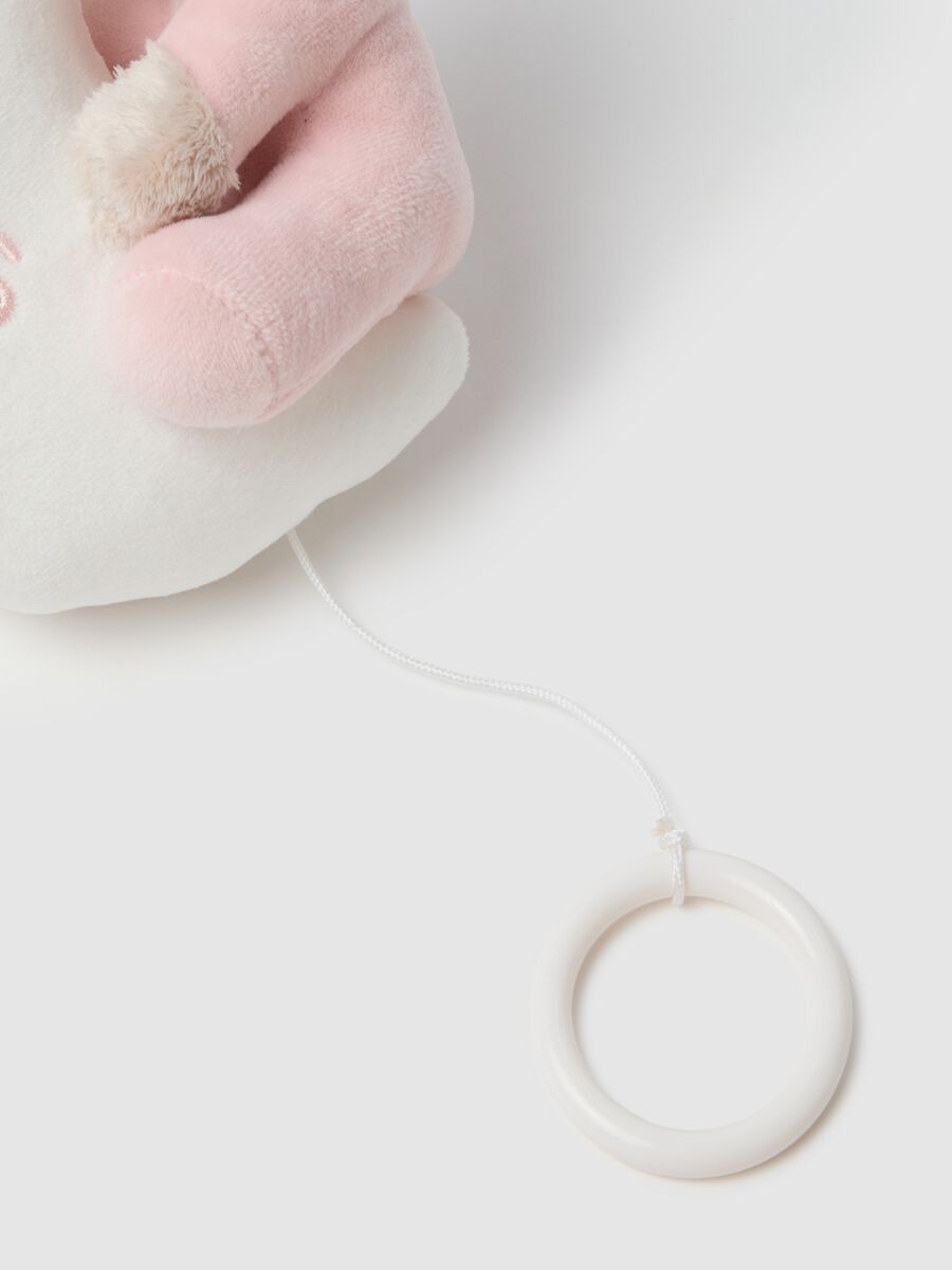 Multicoloured velour teddy bear musical mobile for baby girls_1