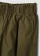 Green wide-leg jogger trousers in cotton and lyocell blend for girls_1