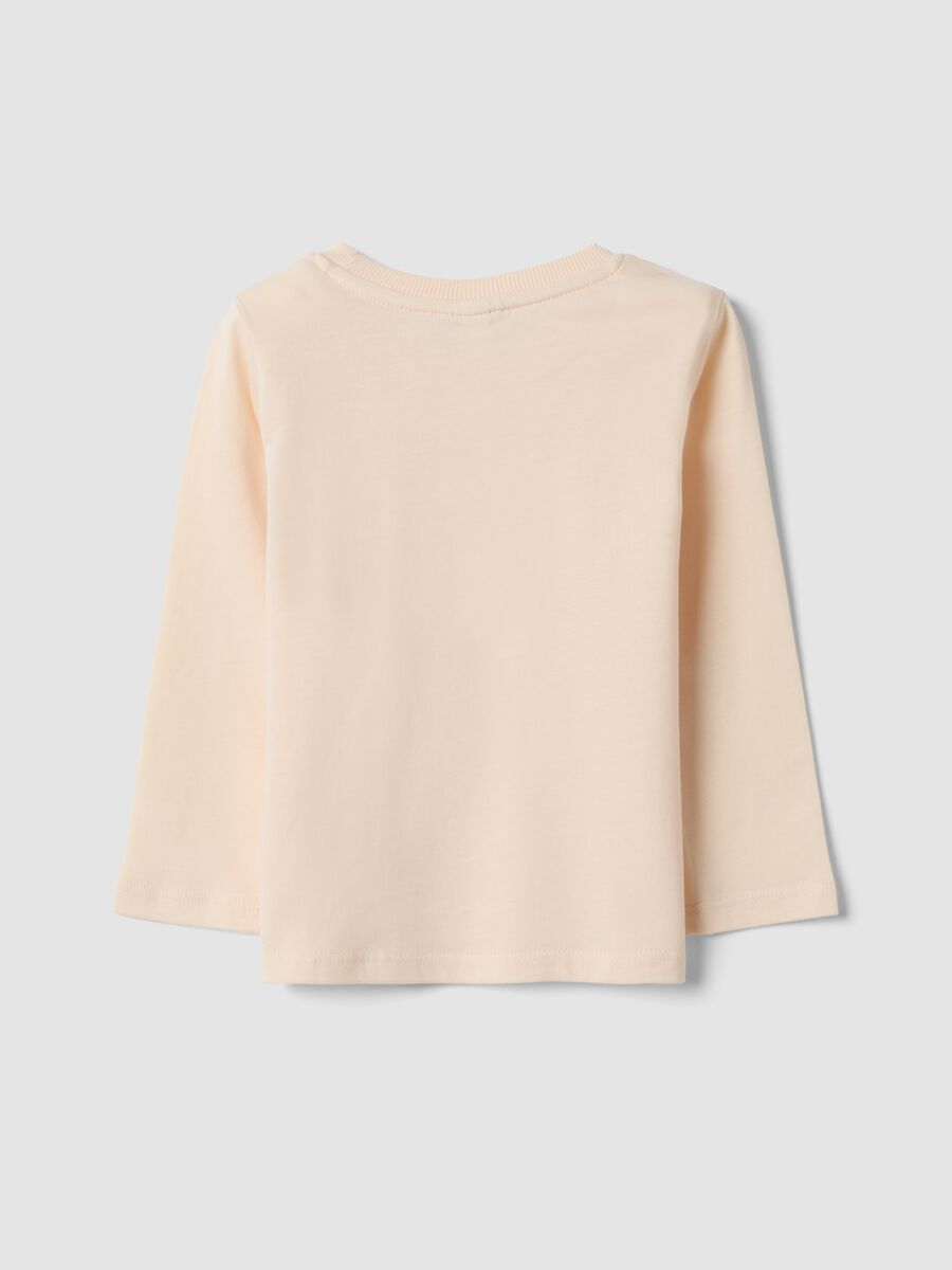 Beige crew-neck T-shirt in pure organic cotton_1