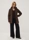 Brown stretch-fabric parka with hood, regular fit_1