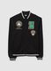 Black cotton blend bomber jacket with Celtics prints_4
