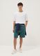 Boys oversized fit green pure cotton cargo shorts_0
