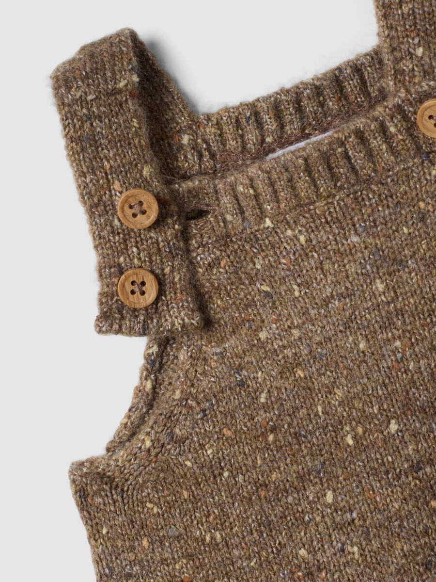 Salopette beige melange in tessuto elasticizzato_3