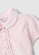 Girls' Pink Cotton Polo Shirt, Regular Fit with Frill Detail_2
