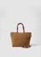 Borsa a mano marrone effetto teddy con tracolla_0