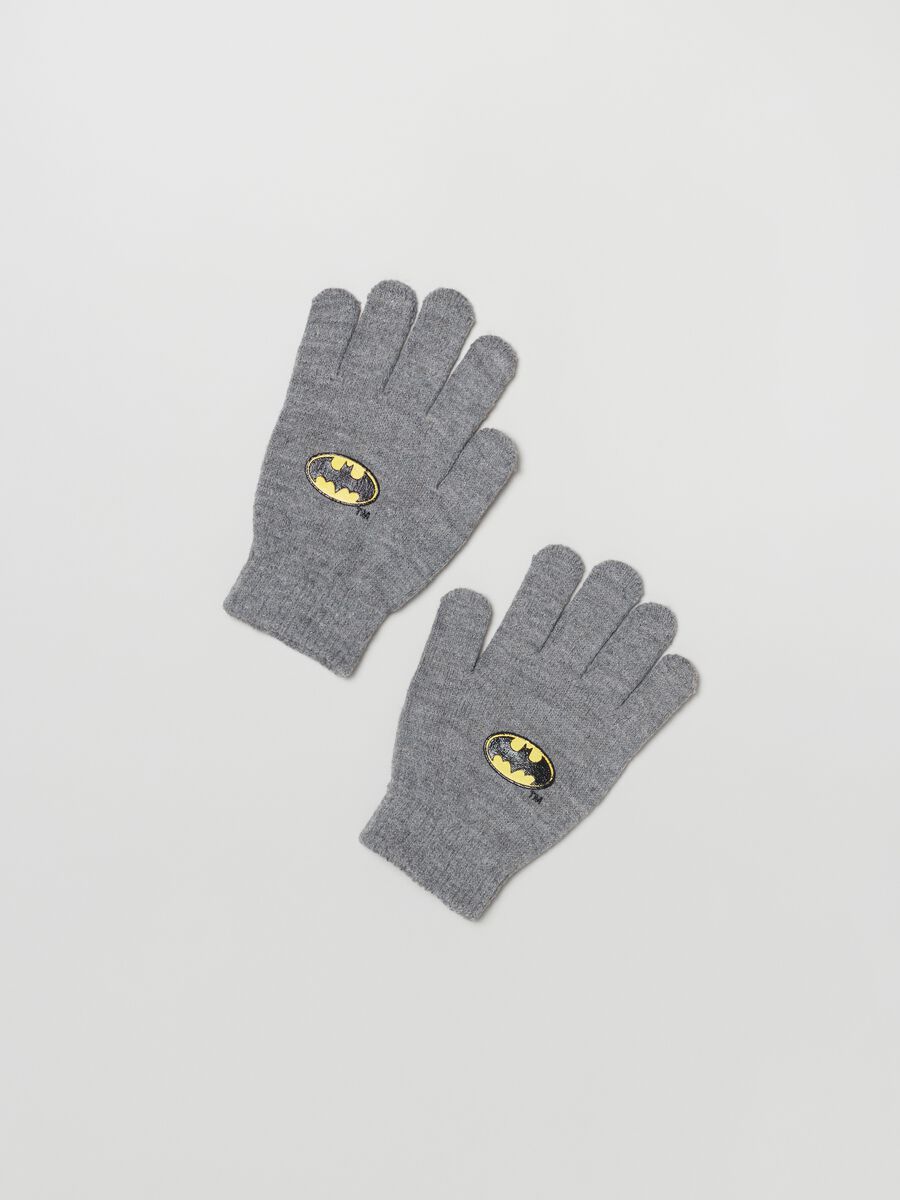 Gloves with Batman logo print_1