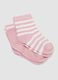 Tripack di calze rosa in cotone organico elasticizzato a righe_2