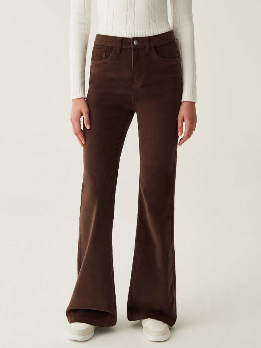 Flare-fit corduroy trousers_1