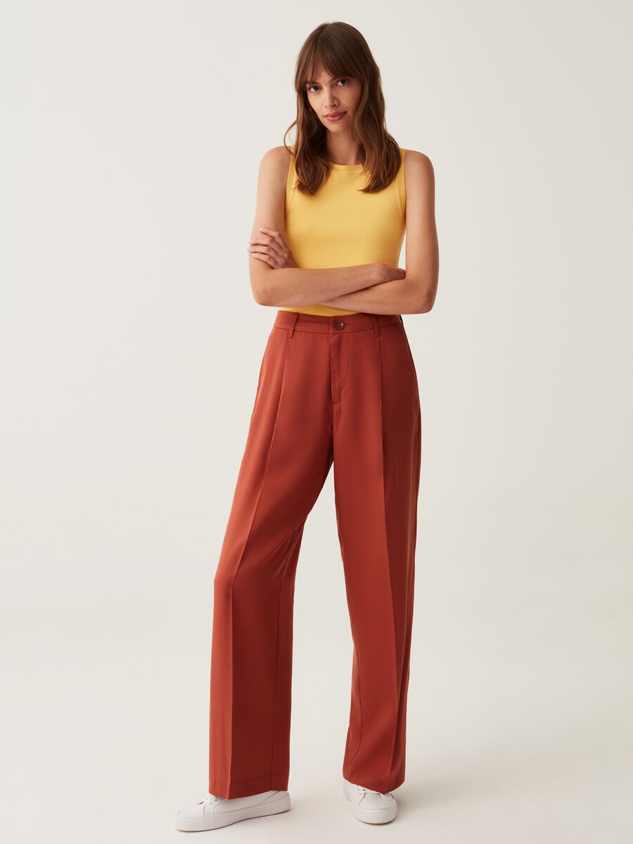 Palazzo trousers with high waist_0