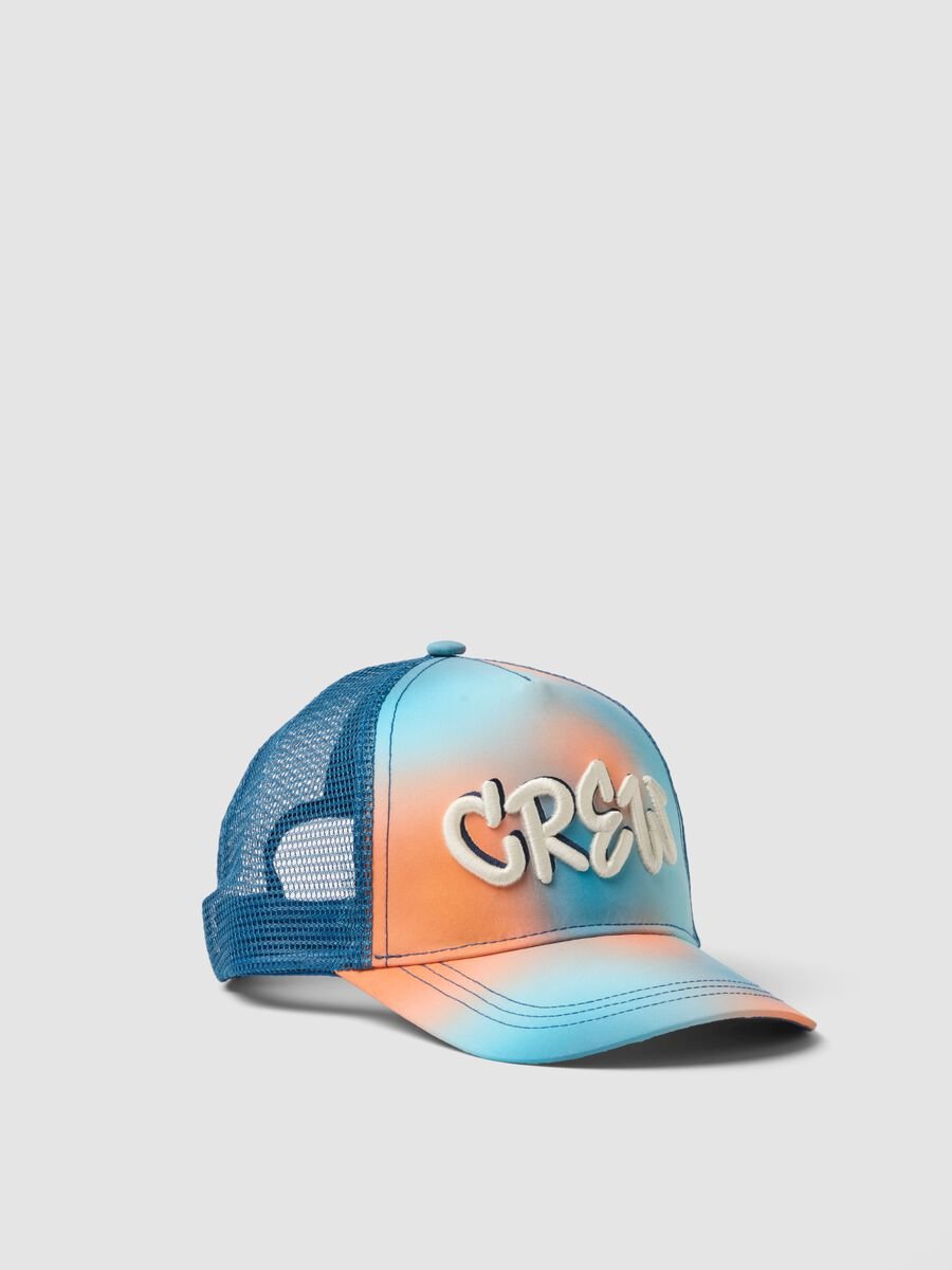 Multicoloured kids' cap with 'CREW' lettering_0