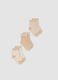 Tripack di calze beige in cotone organico elasticizzato_0