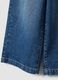 Jeans blu wide leg in puro cotone con patch per bambina_3