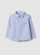Camicia bianca a righe in puro cotone con taschino per bimbo_0