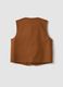 Brown linen and lyocell-blend gilet with applied embroidery_6