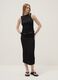 Black fitted sleeveless dress with back slit_1