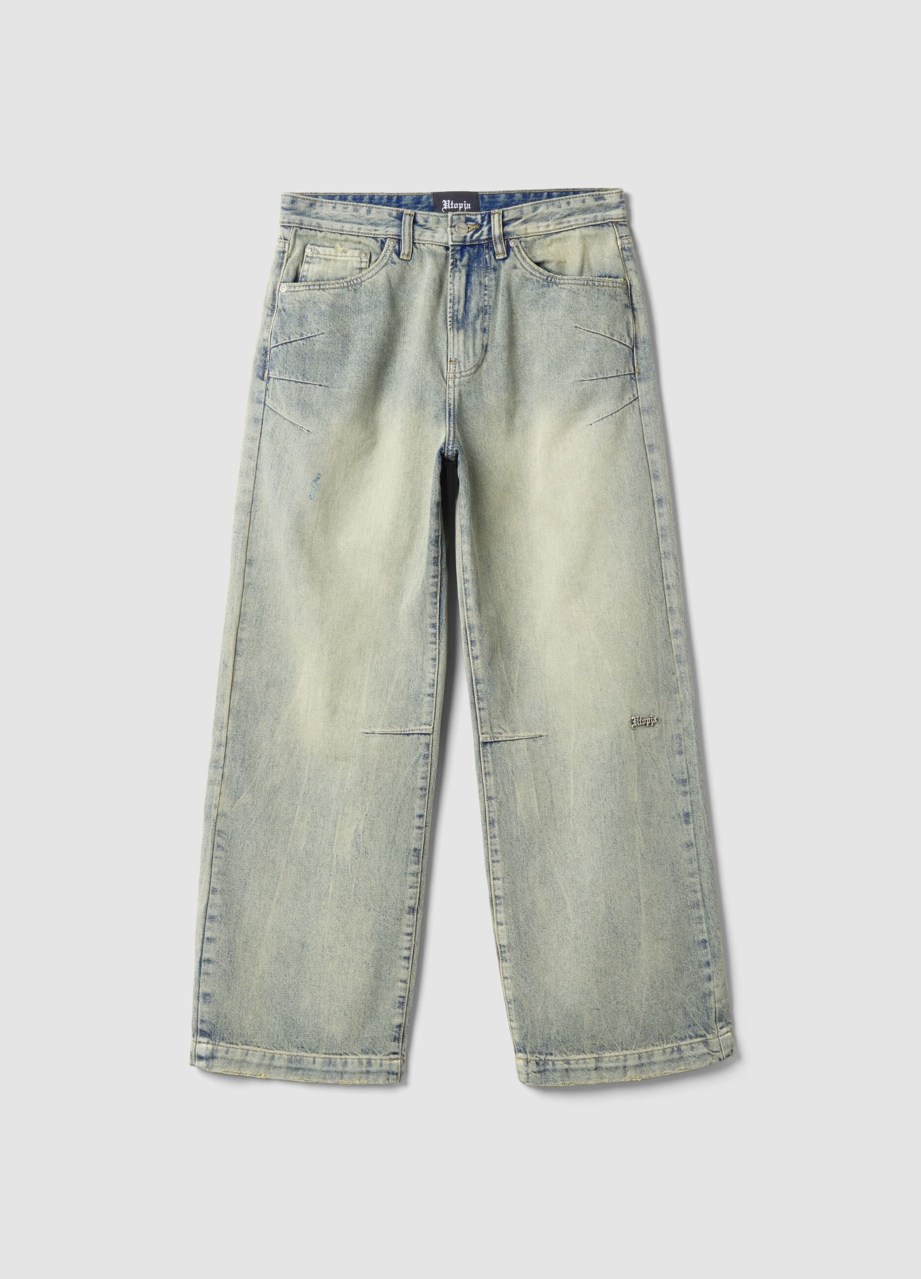 Vintage Wide-Leg Denim in Hellblau