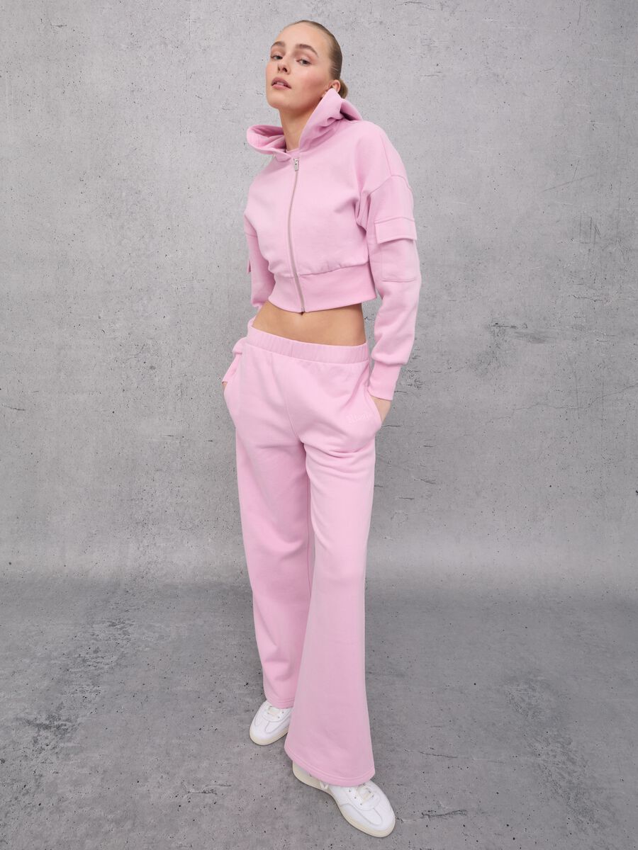 Crop Cargo Zip Hoodie Light Pink_3