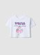 White pure cotton T-shirt with strawberry print for girls_0