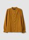 Orange pure cotton shirt with embroidery_0