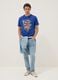 Blaues T-Shirt aus reiner Baumwolle mit Print, Regular Fit_1