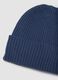 Blaue Strickm&uuml;tze mit Umschlag_1