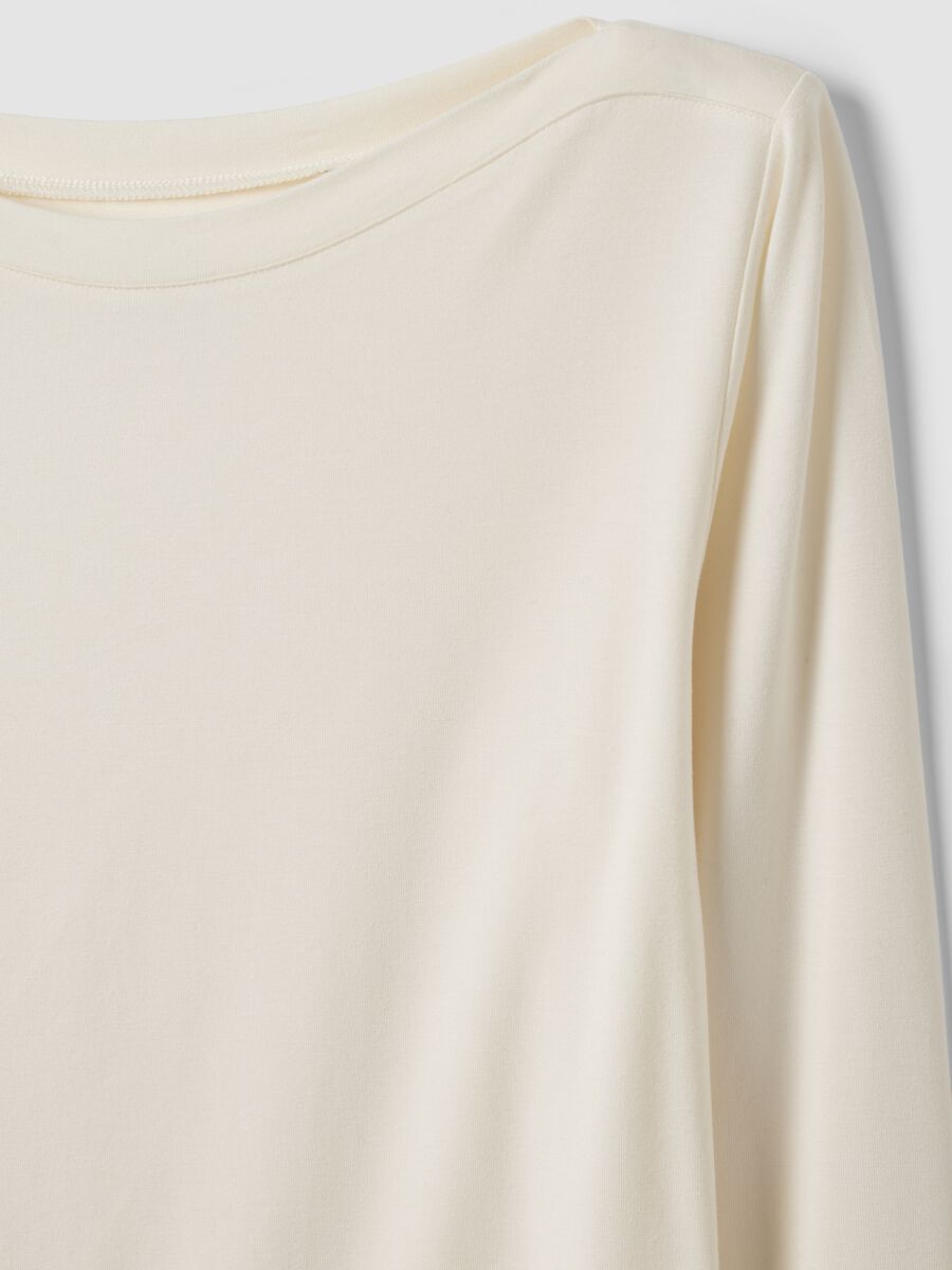 &Lambda;&epsilon;&upsilon;&kappa;ό slim fit T-shirt &alpha;&pi;ό &epsilon;&lambda;&alpha;&sigma;&tau;&iota;&kappa;ή &beta;&iota;&sigma;&kappa;ό&zeta;&eta;_5
