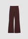 Braune Flare-Hose aus elastischer Baumwolle_0