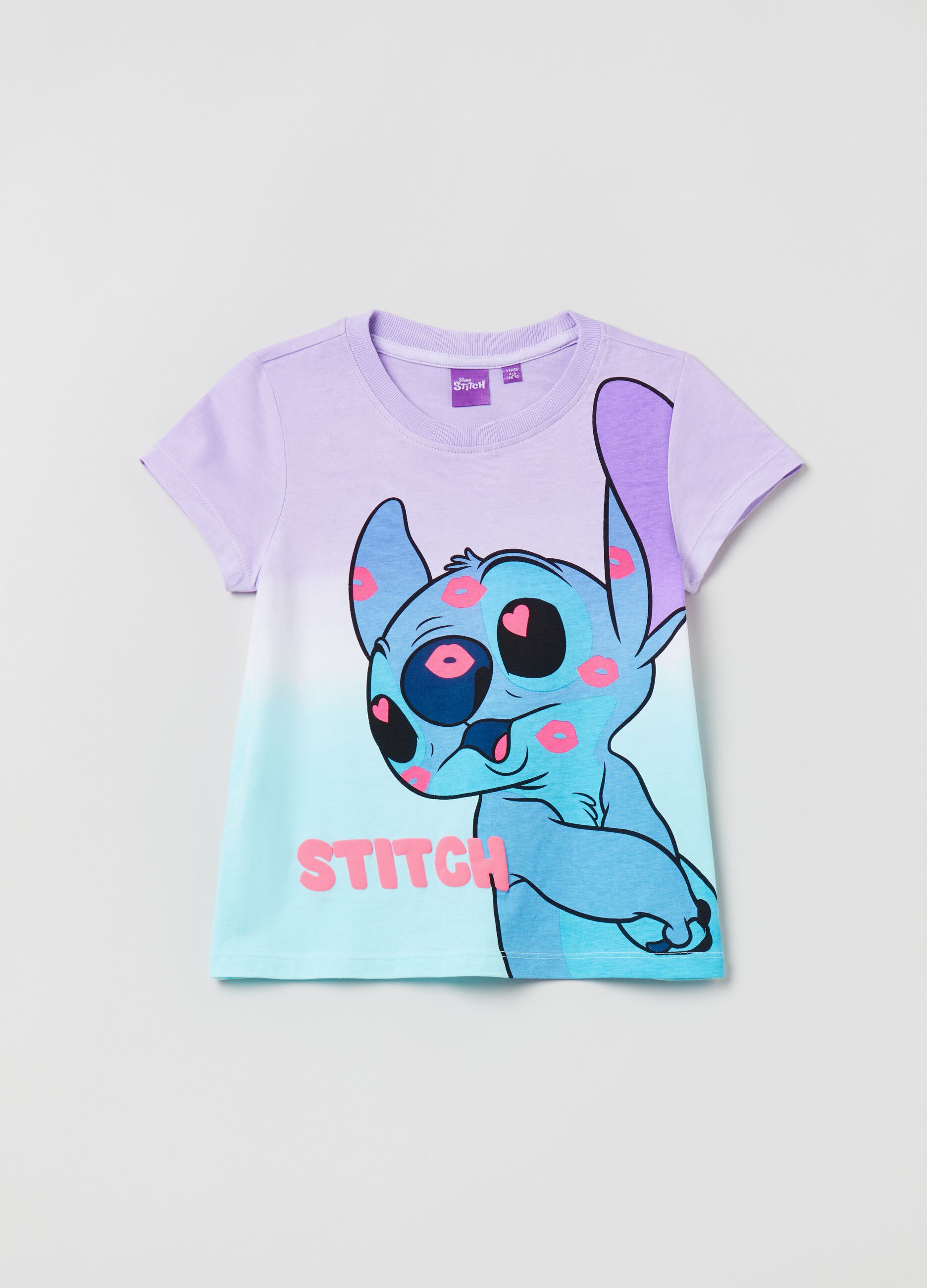 Cotton T-shirt with Disney Stitch print