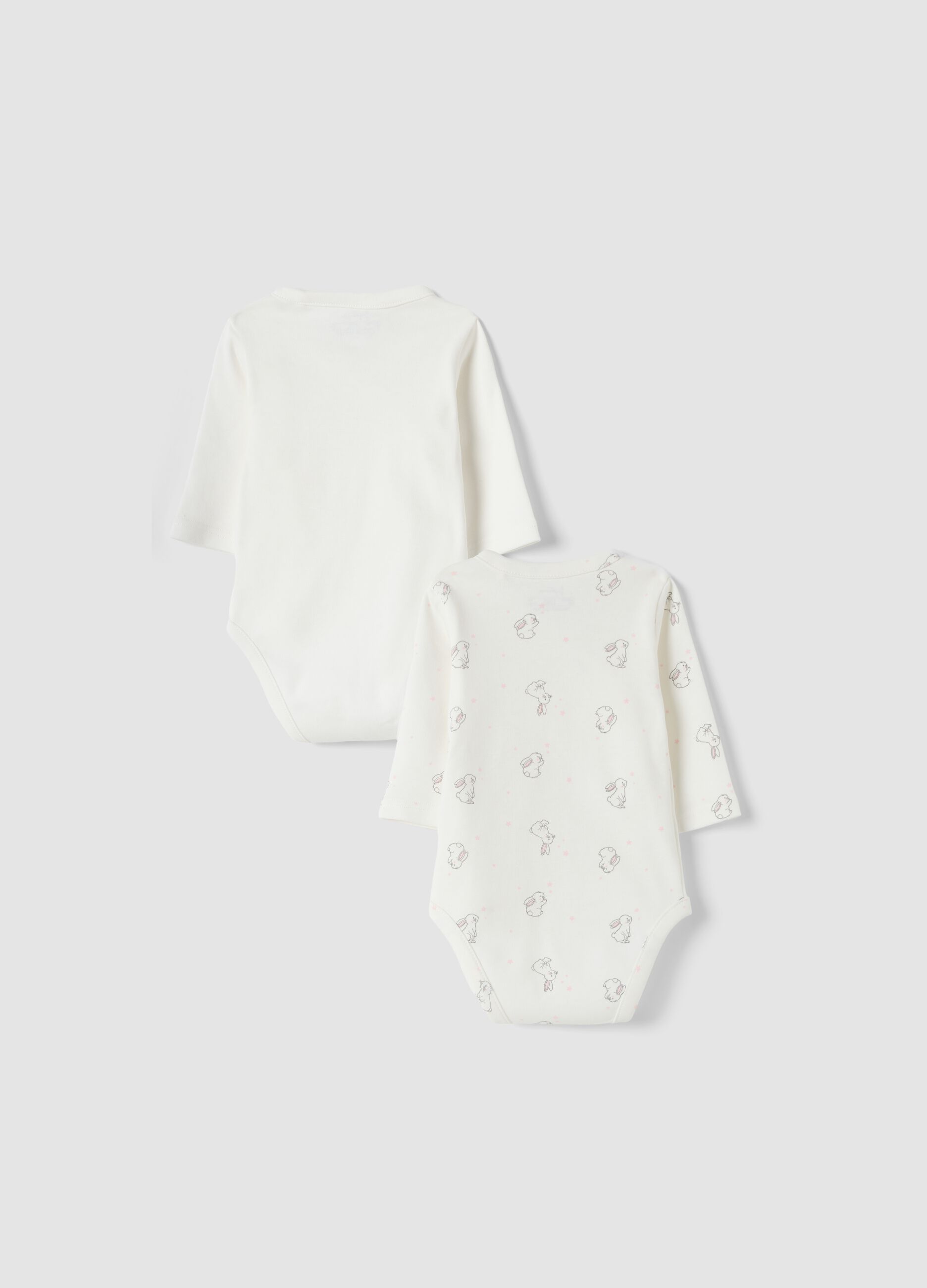 2-pack white organic cotton crew-neck bodysuits