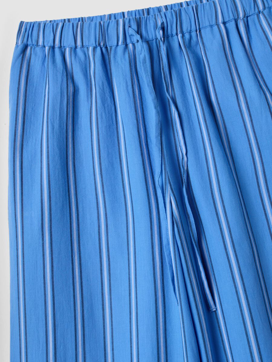 Blaue gestreifte Strand-&Uuml;berziehhose aus reiner Baumwolle_5