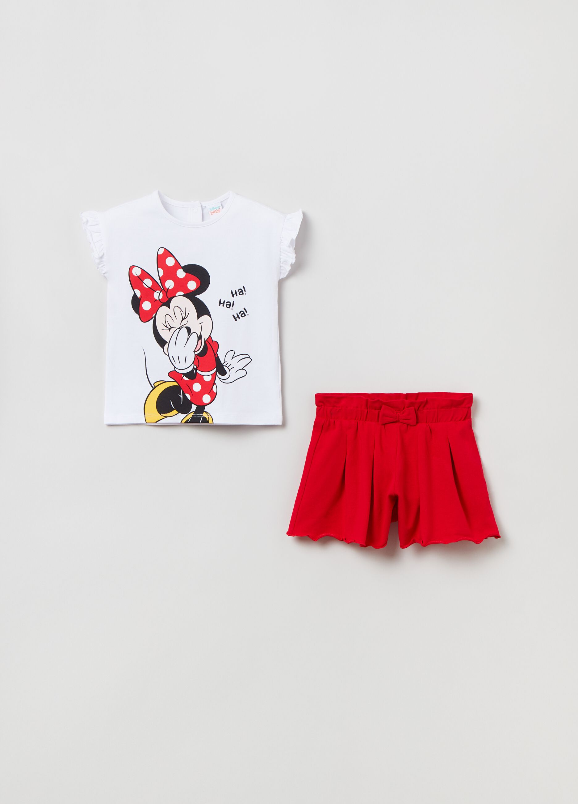 Set t-shirt e shorts in jersey Disney Baby Minnie