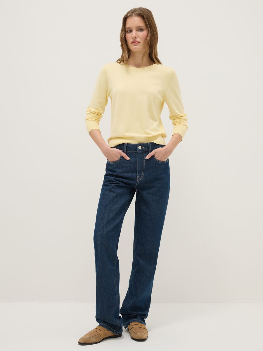 Yellow crew neck jumper regular fit_1