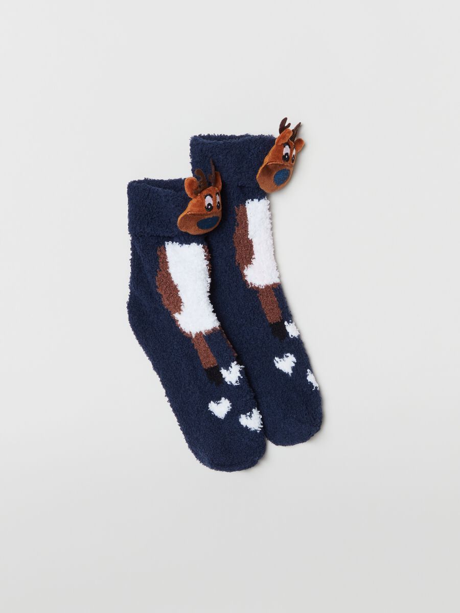 Chenille socks with reindeer_1
