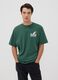 Green pure cotton Peanuts print T-shirt, relaxed fit_0