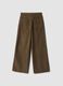 Pantaloni marroni in puro cotone a coste wide leg_2