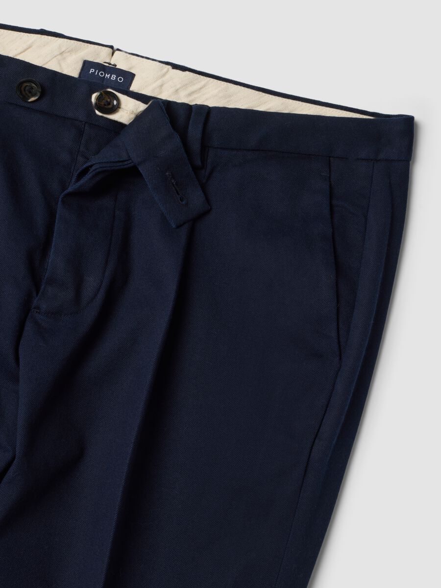 Pantaloni chino blu navy in cotone elasticizzato regular fit_2