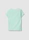 Girls' green slim fit stretch cotton T-shirt_1